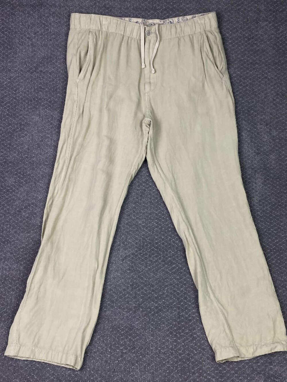 Tommy Bahama Linen Blend Pants Mens Large 35x30 Beige Khaki Tropical Dreams